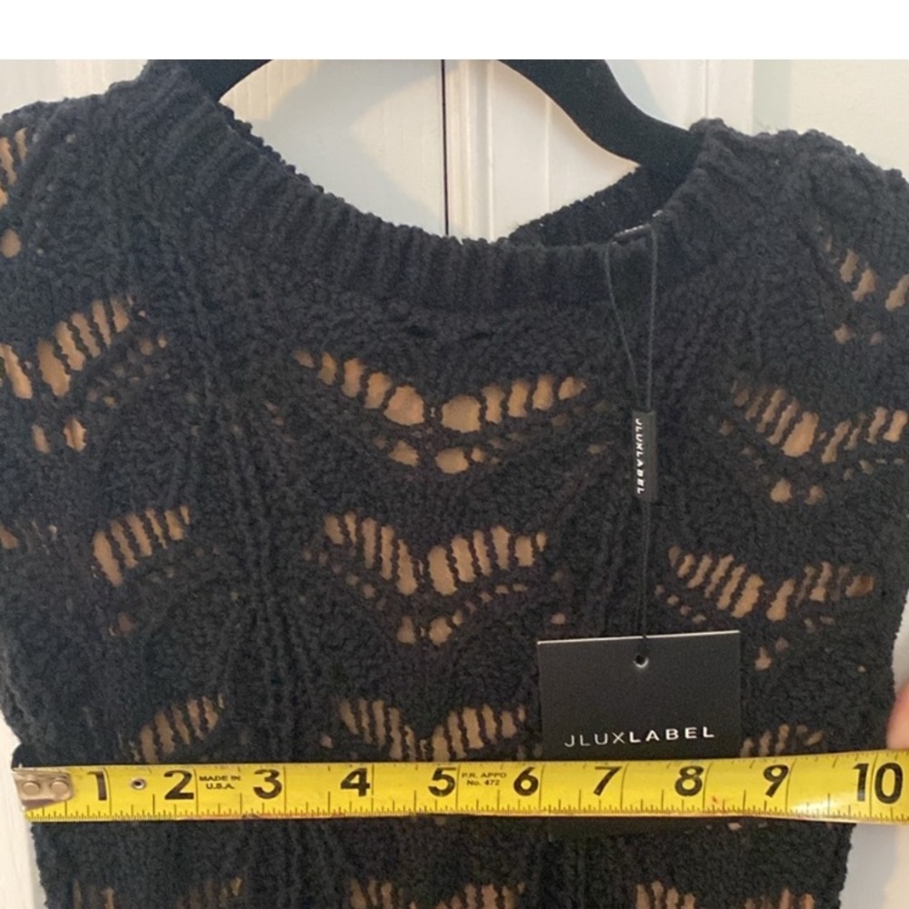 JLUXLABEL Black Crochet Midi Dress